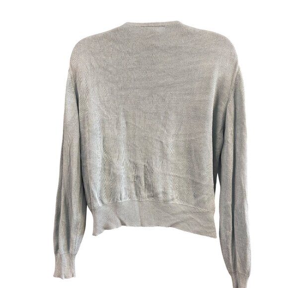 Talbots Womens Sz L Cardigan Sweater 100% Silk Light Blue Button-Up - Picture 2 of 8